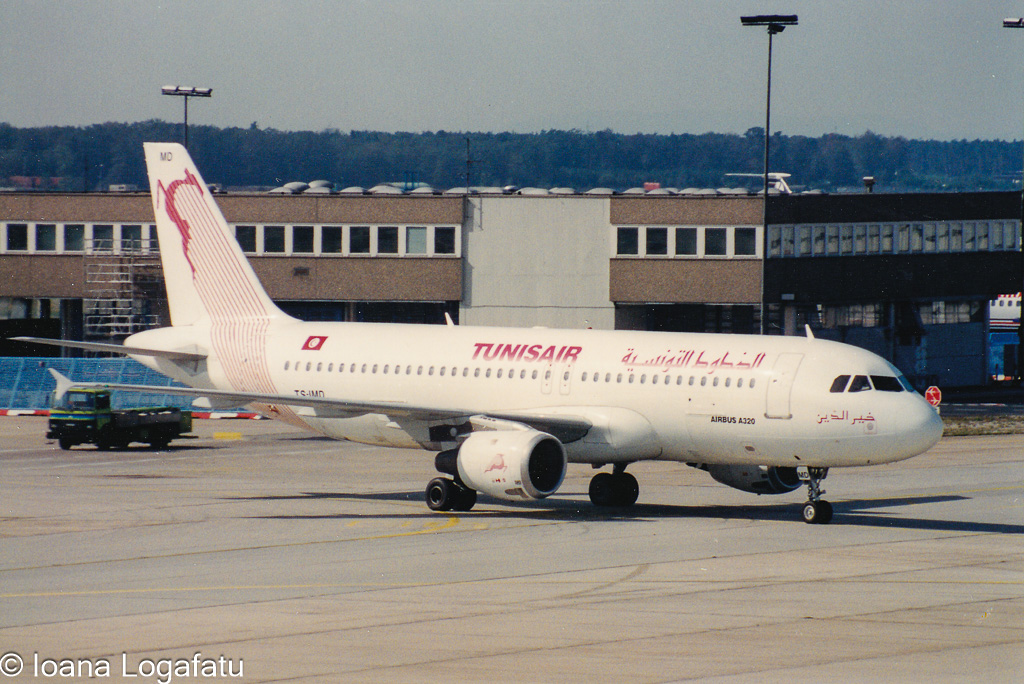 Tunisair aircraft ready for takeoff at the airport