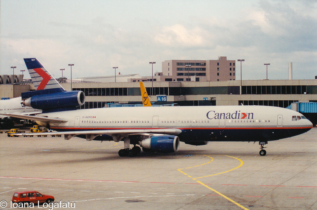 Jet in motion at the lively airport terminal