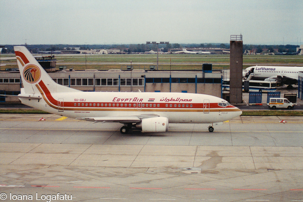 EgyptAir jet preparing for takeoff at the airport