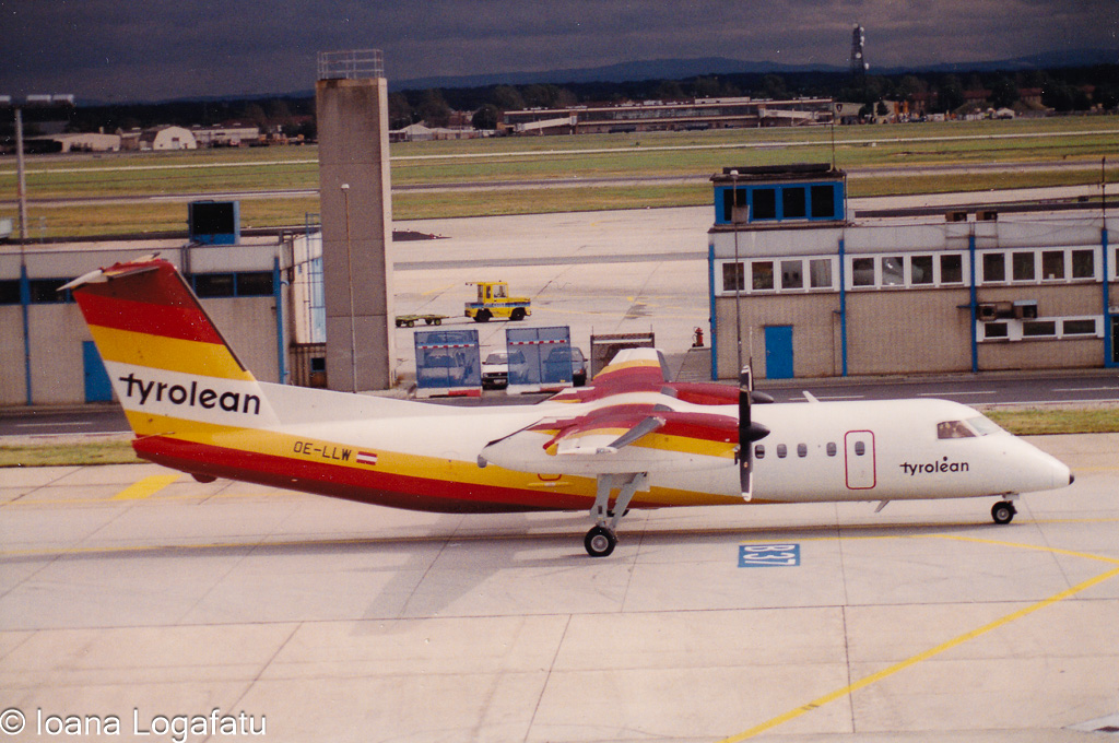 Vibrant plane gets ready for takeoff
