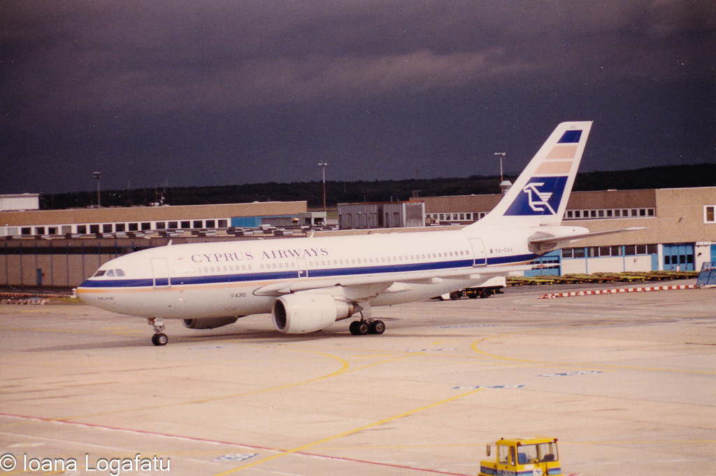 Cyprus Airways aircraft on vibrant airport runway
