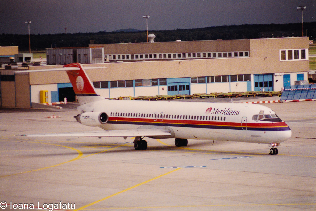 Nostalgic airliner on the tarmac at an airport