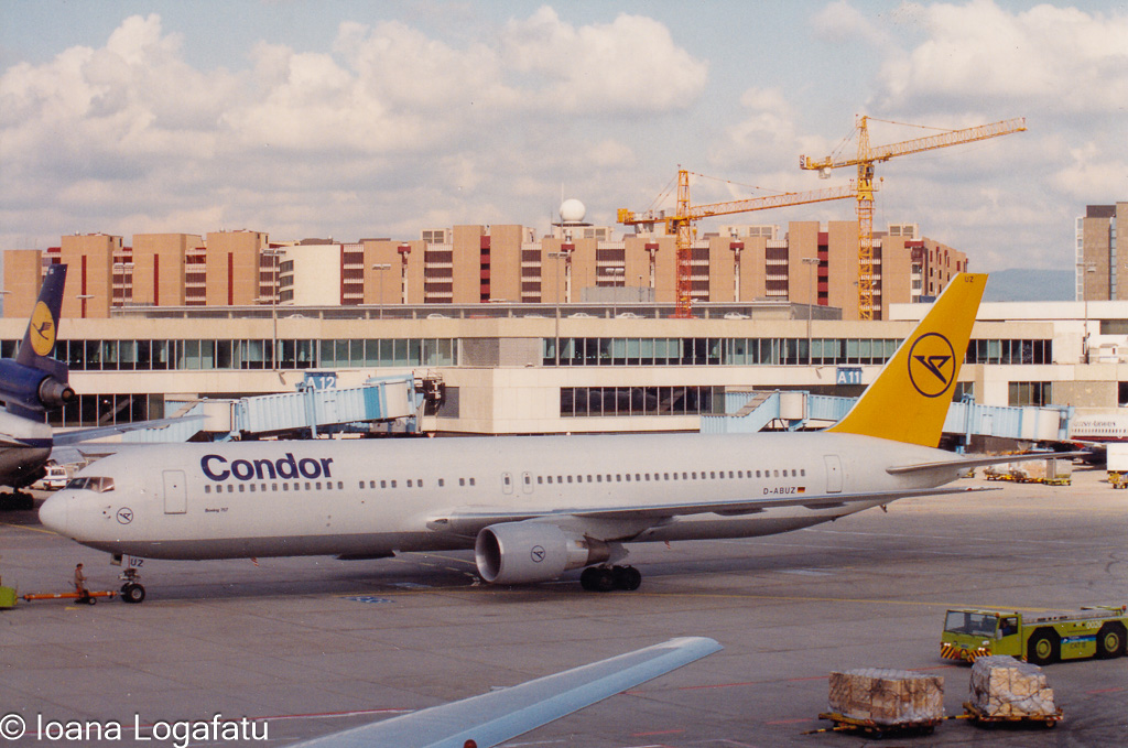 Aircraft preparing for takeoff at bustling airport