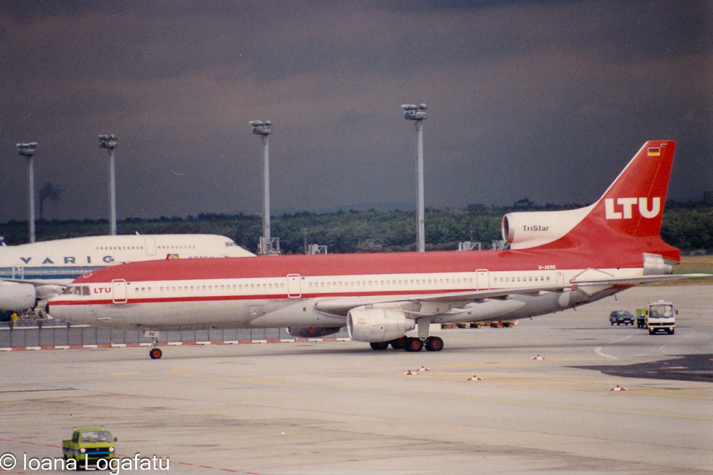 Vintage aircraft on the tarmac at sunset time