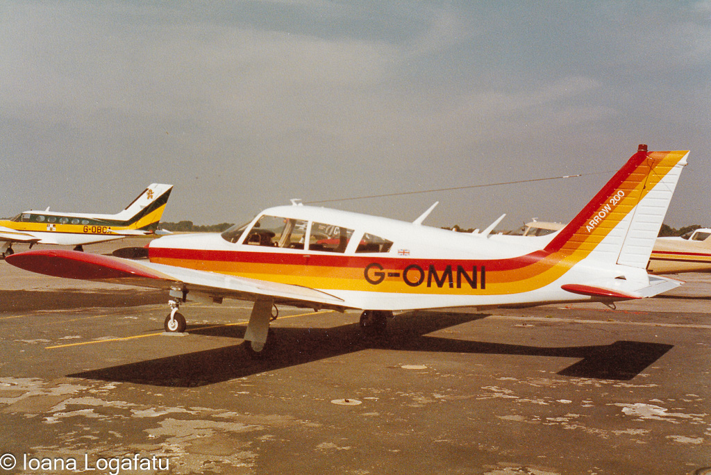 Bright aircraft at the sunlit airfield