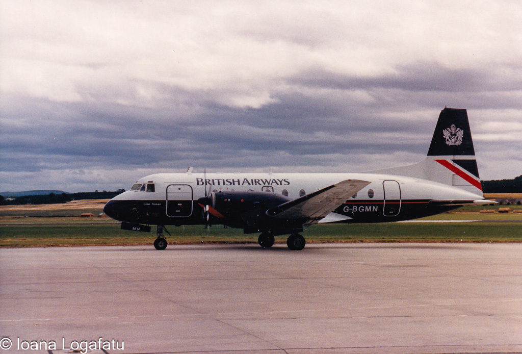 Vintage British Airways plane ready to take off