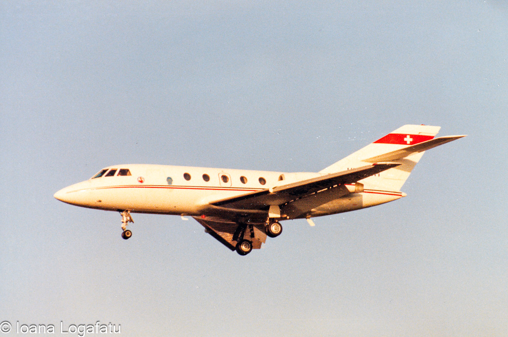 Luxurious aircraft approaches runway during sunset