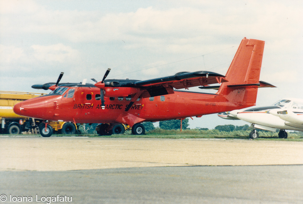 Unique aircraft at the airstrip in summer sun