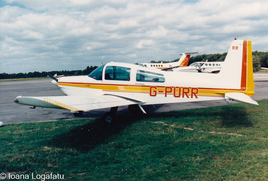 Classic vintage aircraft at airfield
