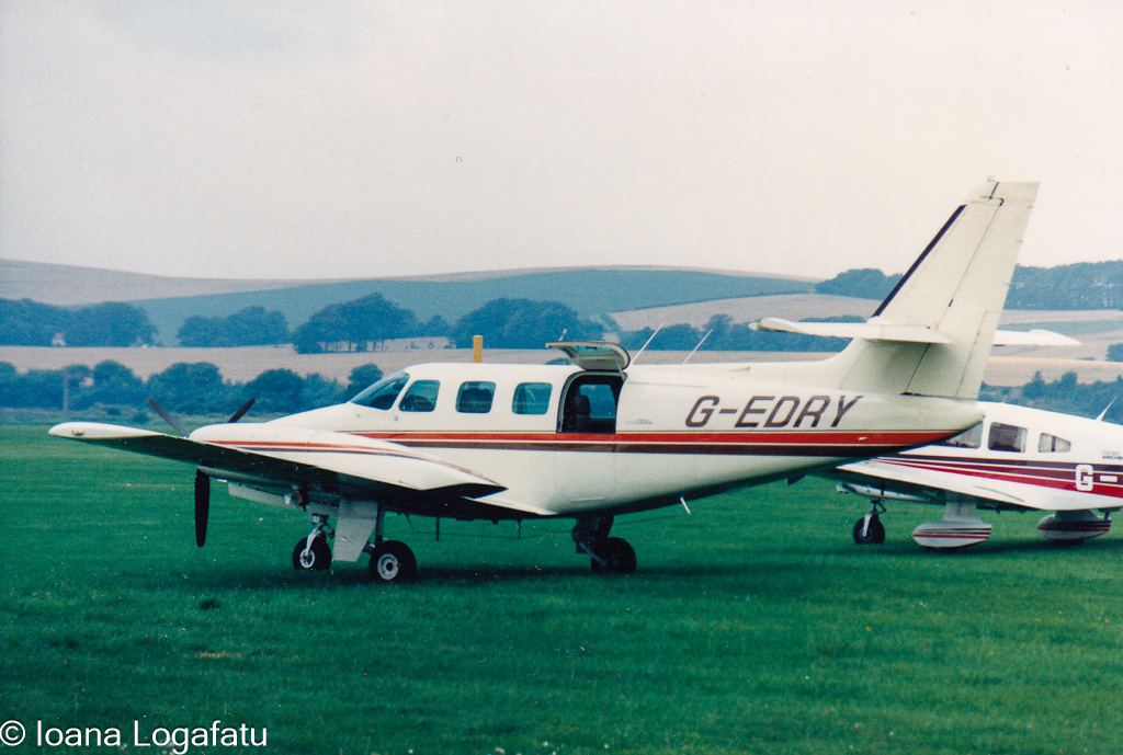 Classic plane on lush green grass
