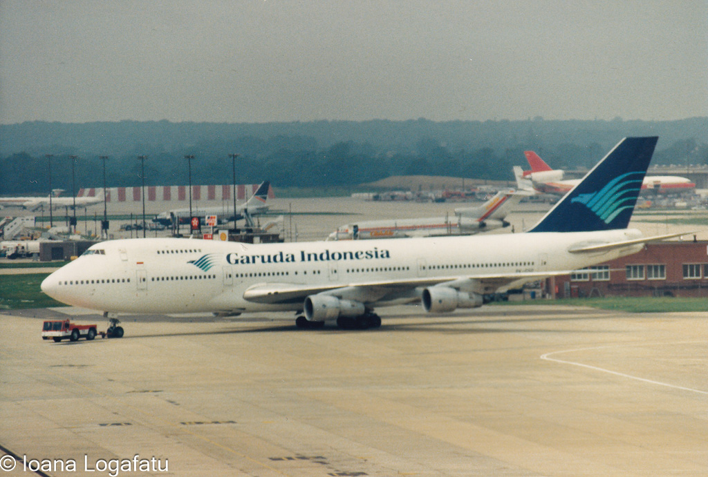 Garuda Indonesia aircraft parked at the terminal