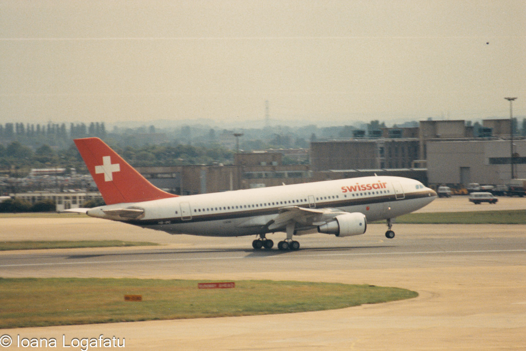 Airliner takes off from busy international airport