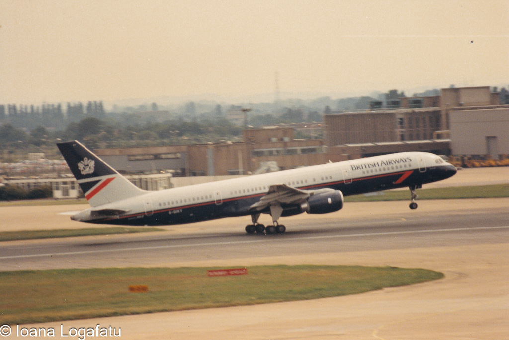 Flight lands gracefully at busy airport