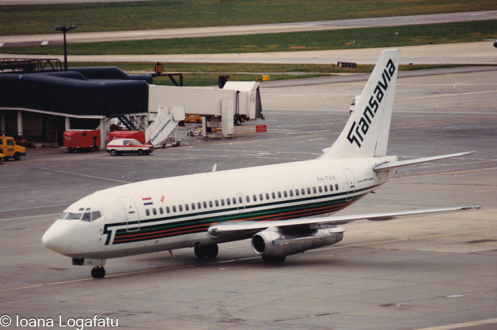 Jet taking off from bustling airport runway