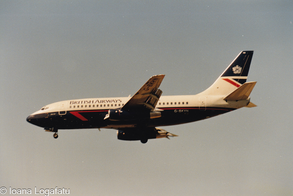 Airliner lands at sunset in clear skies