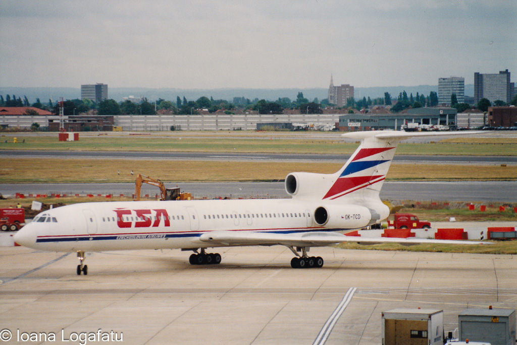 Airline craft preparing for takeoff on a sunny day