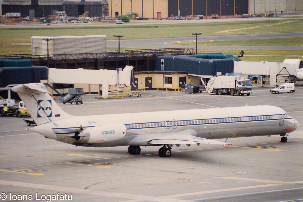 Aircraft preparing for takeoff at a busy airport
