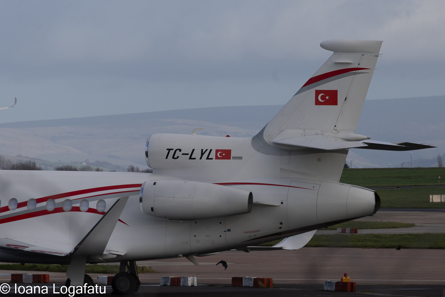 Private jet ready for takeoff at the airport