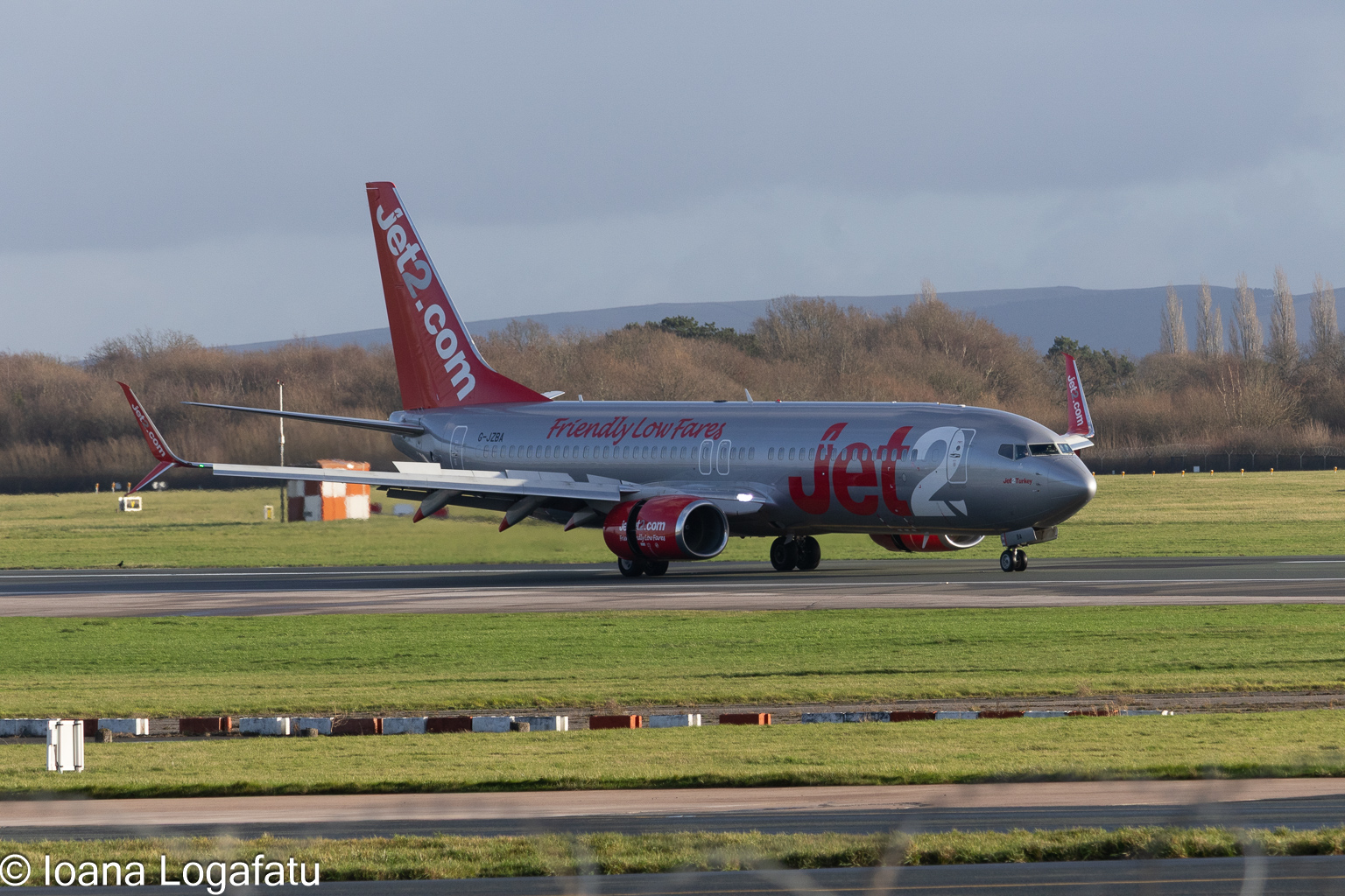 Jet2 airplane takes off on a bright day