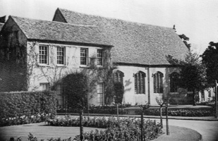 Historic building in daylight gardens