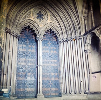 Gothic architecture of a grand cathedral interior