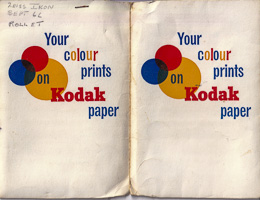 Color prints on paper from a vintage camera roll