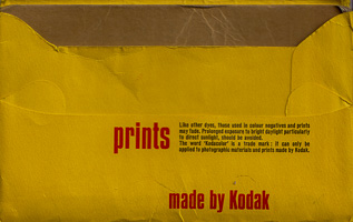 Vintage Kodak print package with warnings