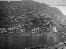 Rugged mountain landscape near a tranquil lake
