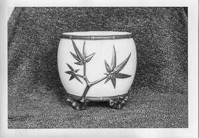 Elegant pottery design showcasing bamboo motif