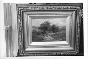 Portrait frames a serene landscape