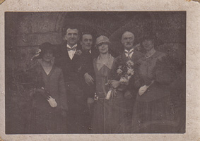 Classic sepia-toned gathering