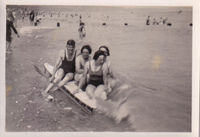Enjoying a fun time on the beach with friends