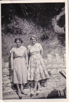 Two friends enjoying a sunny day in nature