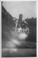 Joyful moments shared in a sunlit backyard