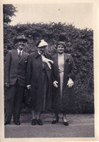 Elegantly dressed in vintage outdoors