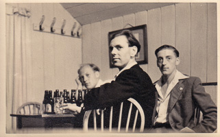 Gathering of friends in a cozy living room setting