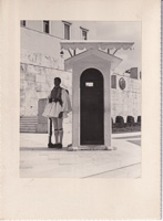 Guard stands watch at historic site in Greece