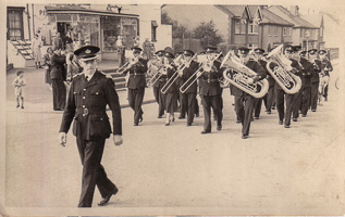 Marching band parade fills the streets with joy
