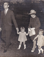 Family stroll on a sunny day in the park