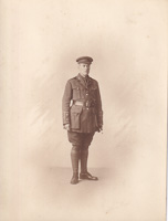 Historical military figure in uniform stands proud