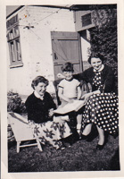 Family gathering in the garden during summer time