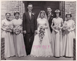 Joyful wedding with family and friends