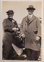 Vintage couple enjoying a sunny day outdoors