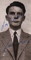 Young man in formal wear with signature