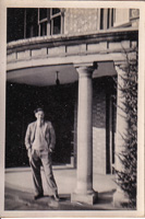 Man by vintage columns