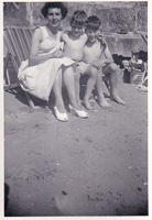 Family fun at the beach on a sunny day