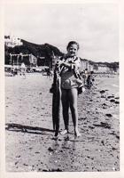 Girl having fun at the sunny beach