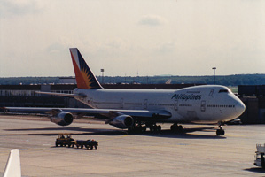 Majestic airplane arrives at airport