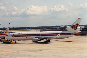 Vintage planes at the busy terminal