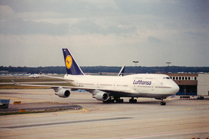 Lufthansa plane ready for takeoff
